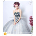 Grey Floral Long Ball Gown Dress Elegant Evening Formal Dress Off Shoulder in Plus Size Dress for Woman